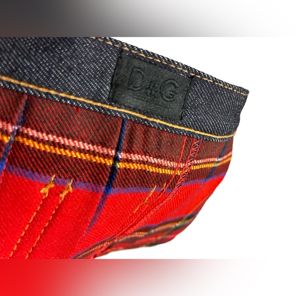 Dolce & Gabbana Pleated Plaid Tartan Mini Skirt Y2K Grunge Festival 33” like M/L - Picture 10 of 11